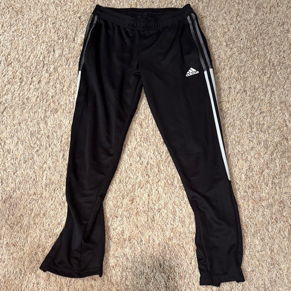 Adidas Black Joggers with White Accents